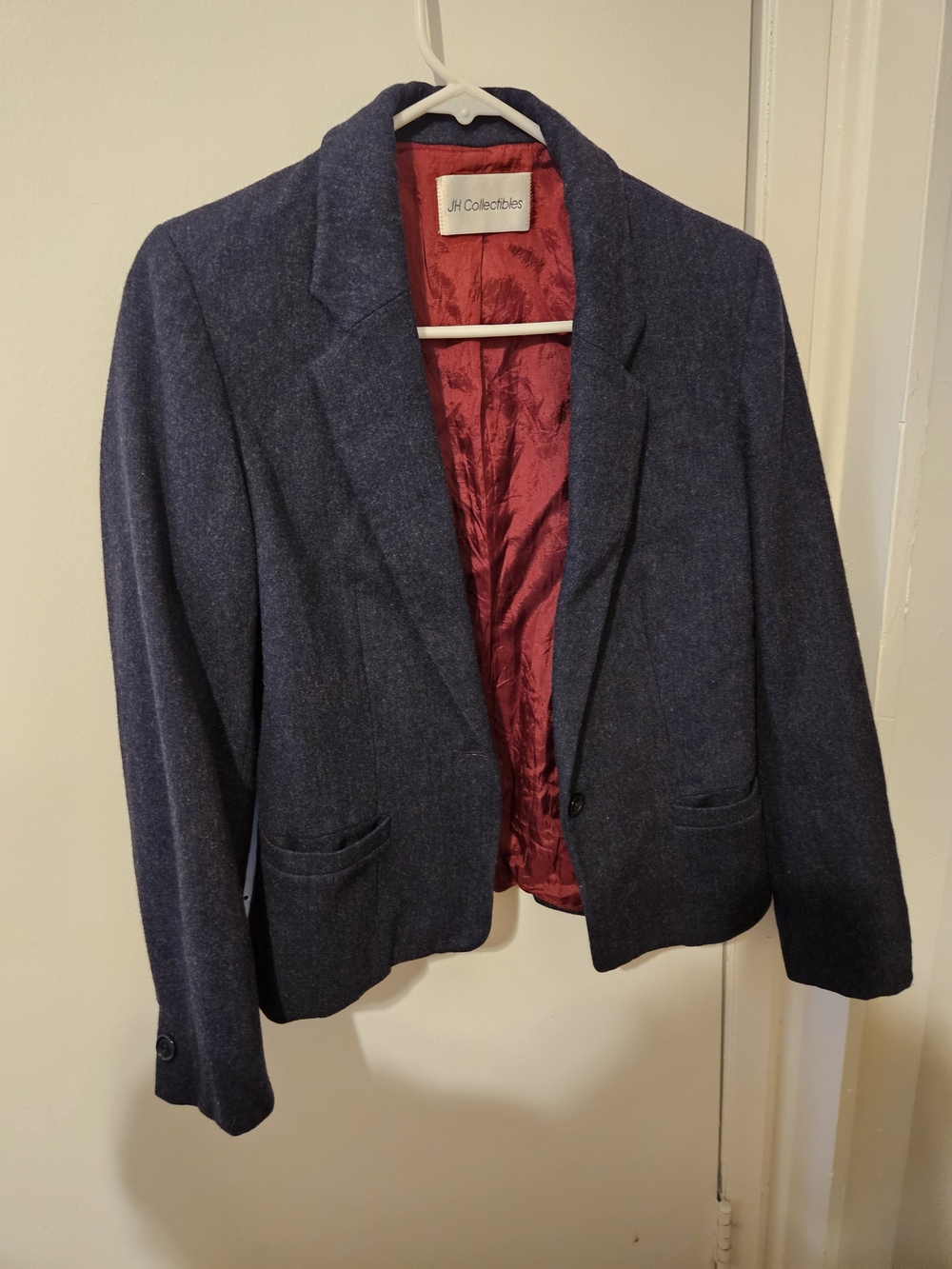 JH Collectibles Navy Blazer with Red Satin Lining
